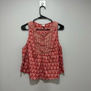 Printed Cropped Pink Tank